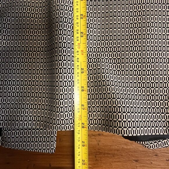 Le Suit Womens Black White Geometric Blazer Skirt Set Size 14 Office Career Corp - Picture 16 of 16